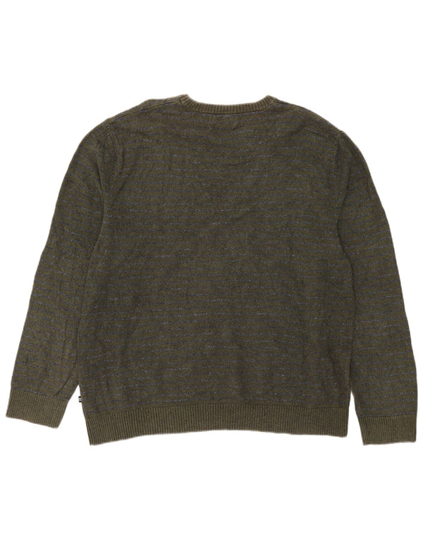 Maglione maglione girocollo da uomo Nautica 2XL cotone gessato verde