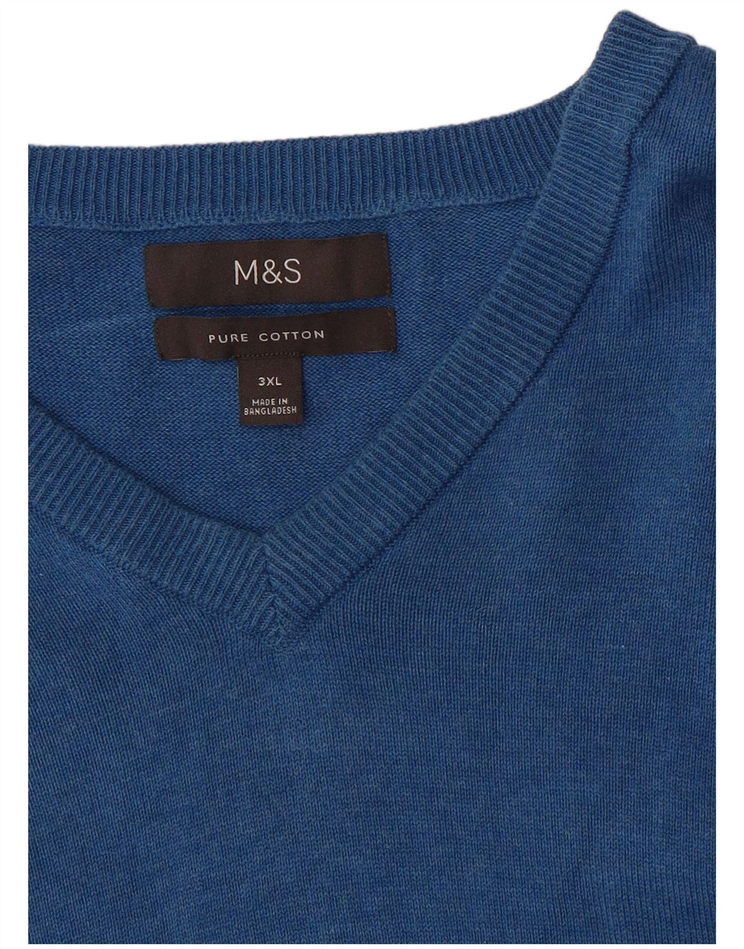 Maglione maglione con scollo a V da uomo Marks & Spencer 3XL cotone blu