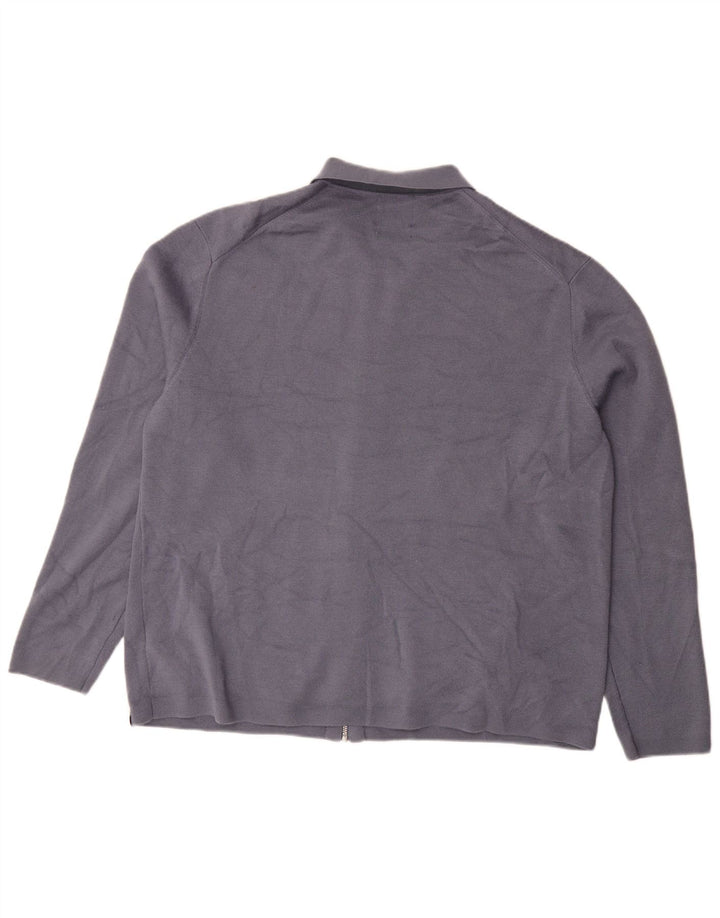 Maglione cardigan da uomo Marks & Spencer XL in lana merino blu