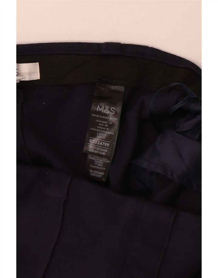 Pantaloni da abito da donna Marks & Spencer UK 12 medi W30 L31 Blu navy
