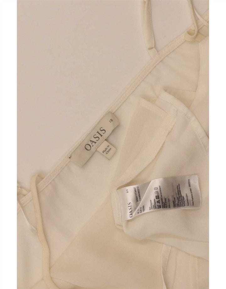 Canottiera da donna Oasis UK 10 piccola in poliestere bianco sporco