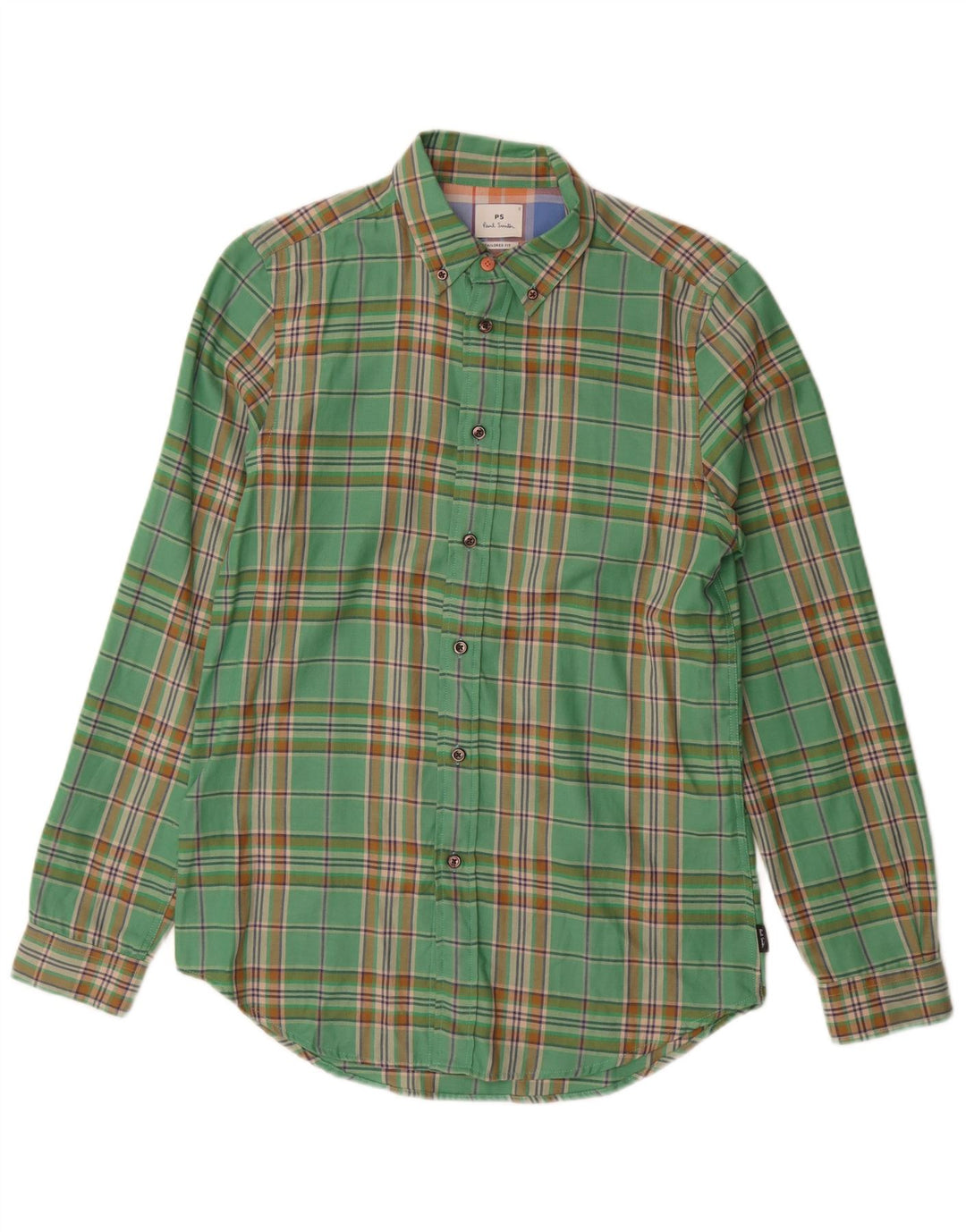 PAUL SMITH Camicia da uomo su misura in flanella, piccolo cotone a quadri verdi