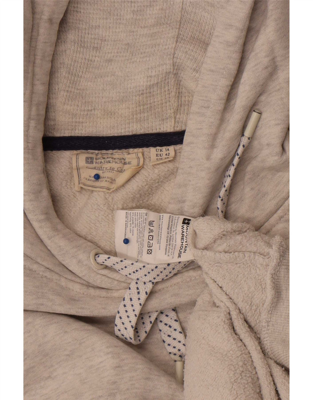 Maglione con cappuccio da donna Mountain Warehouse UK 14 Cotone grigio medio