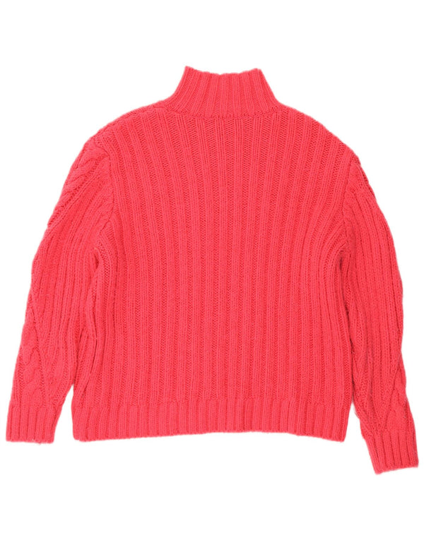 Maglione maglione a collo alto da donna Marks & Spencer UK 12 Rosa medio