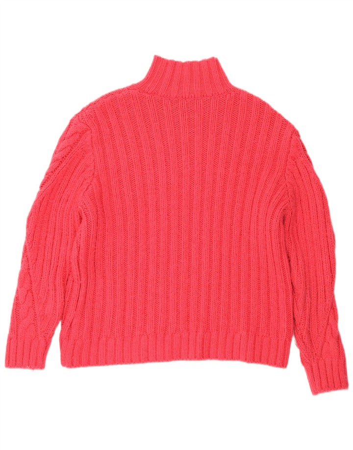 Maglione maglione a collo alto da donna Marks & Spencer UK 12 Rosa medio