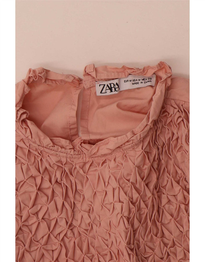 Camicetta oversize a maniche lunghe da donna Zara UK 12 Rosa medio