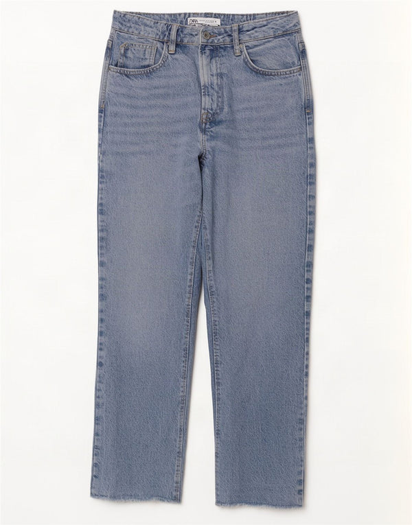 Jeans dritti da donna Zara EU 38 Small W28 L29 Cotone blu