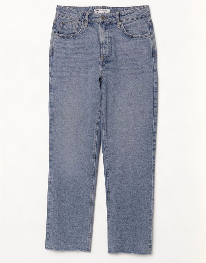 Jeans dritti da donna Zara EU 38 Small W28 L29 Cotone blu