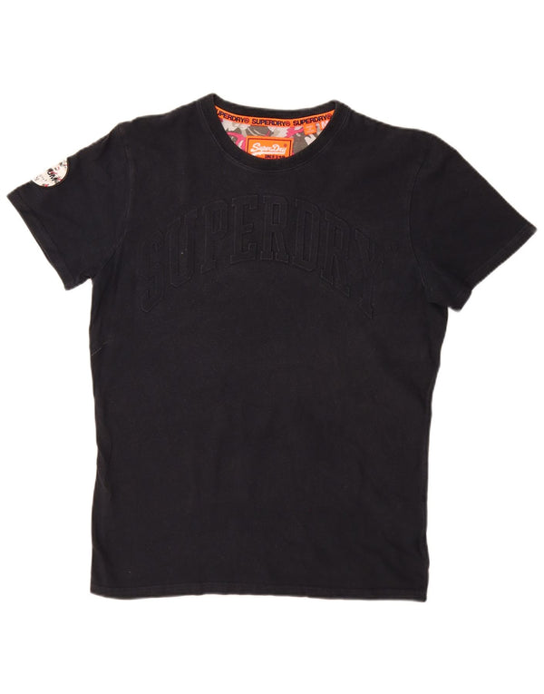 T-shirt grafica da uomo SUPERDRY Top in cotone blu navy medio