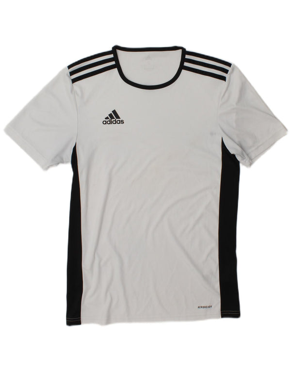 T-shirt grafica Adidas Aeroready da uomo, piccola, in poliestere color block bianco