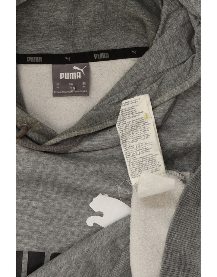 Felpa con cappuccio grafica da uomo Puma in cotone chiazzato grigio medio