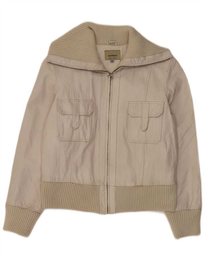 Giacca Pelle Donna Conbipel IT 48 XL Pelle Bianca