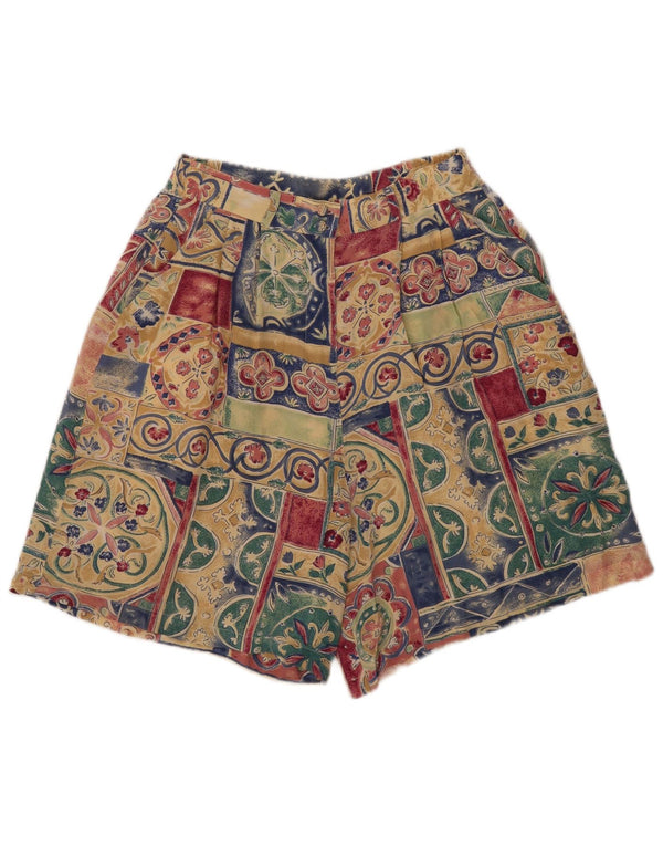 Pantaloncini chino con ancoraggio da donna vintage W28 seta patchwork multicolore medio