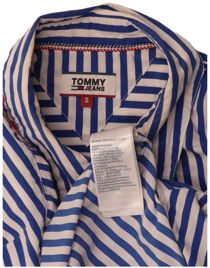 Camicia da uomo Tommy Hilfiger piccola in cotone gessato blu