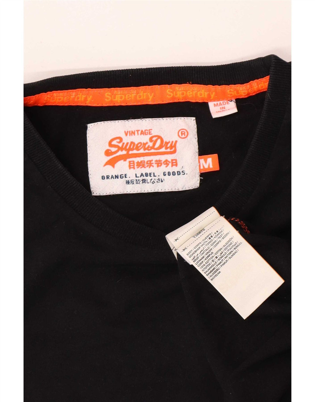 T-shirt da uomo Superdry Top in cotone nero medio