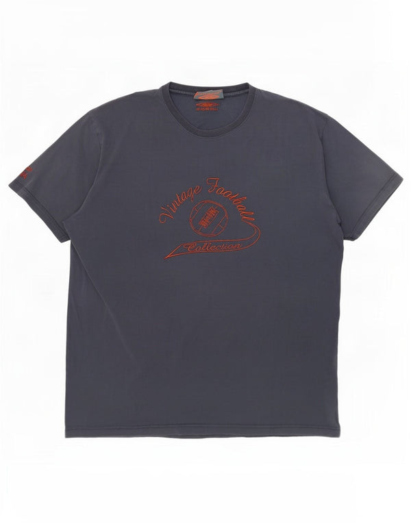 T-shirt grafica da uomo Umbro Top XL in cotone blu navy