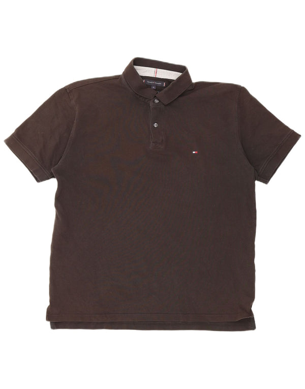 Polo da uomo vestibilità regolare Tommy Hilfiger XL in cotone nero