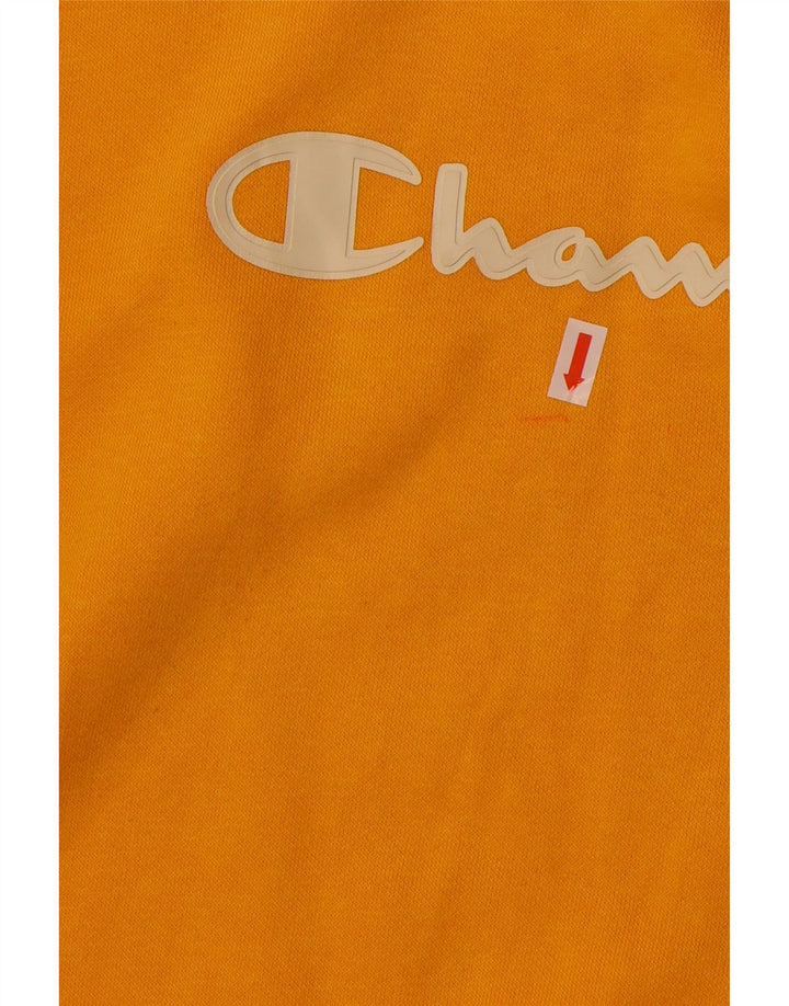 CHAMPION Womens Graphic Sweatshirt Jumper UK 14 Medium Yellow Cotton