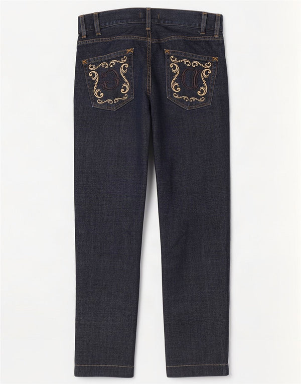 Jeans slim da donna Dolce & Gabbana IT 46 Large W30 L29 Cotone blu navy