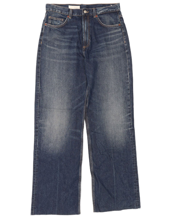 Zara Womens High Rise Straight Jeans EU 44 XL W34 L34 Blue Cotton