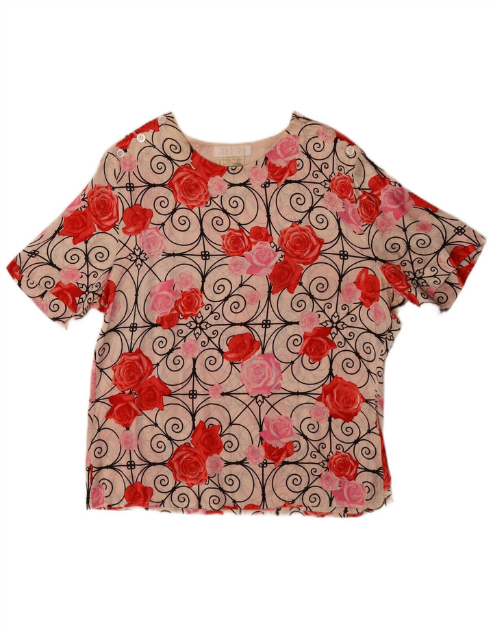 Camicetta da donna Escada Top EU 42 Grande seta floreale multicolore