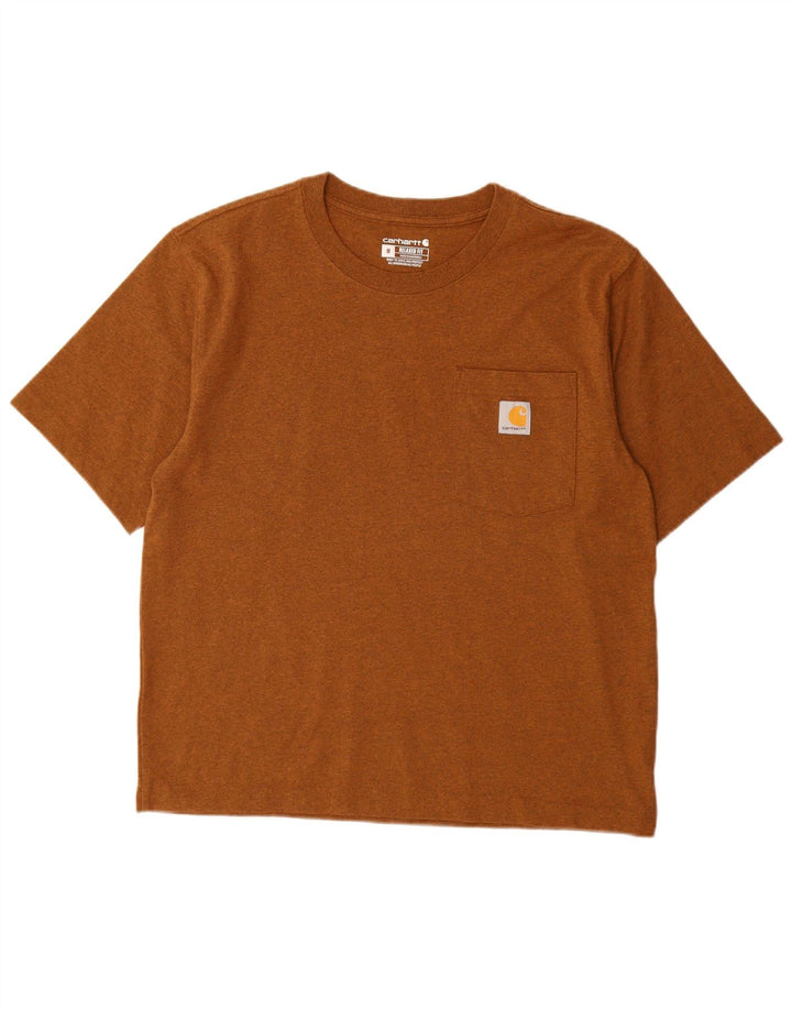 T-shirt da uomo dalla vestibilità comoda CARHARTT, in cotone screziato marrone medio