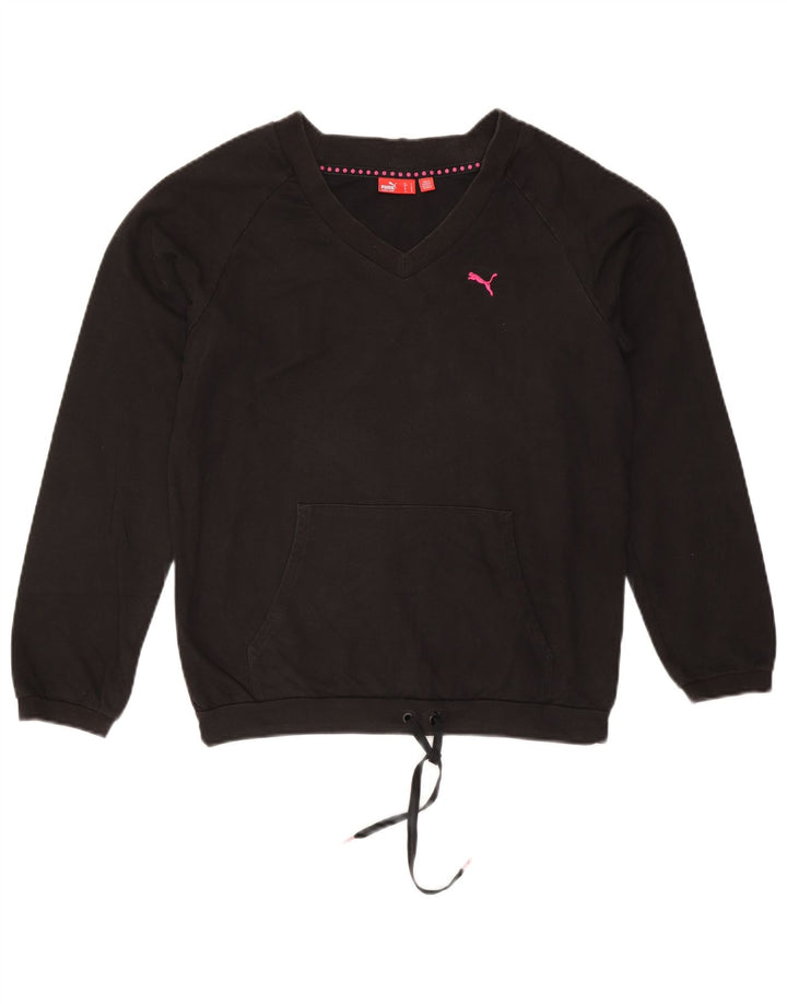 Felpa oversize da donna Puma UK 10 piccola in cotone nero