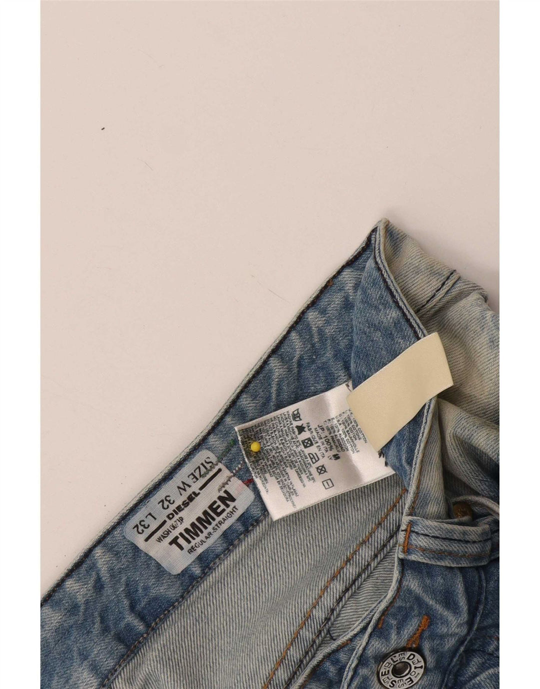 Jeans dritti regolari da uomo Diesel Timmen W32 L32 in cotone blu