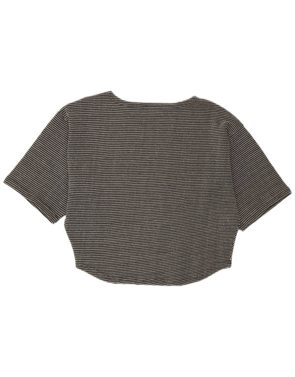 T-shirt oversize da donna vintage Top UK 10 piccolo cotone chiazzato nero