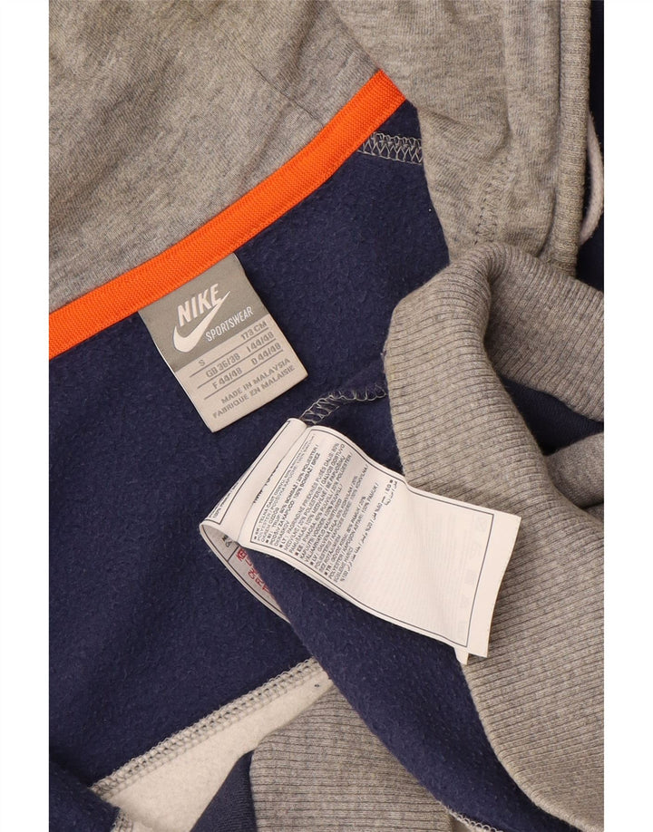 Felpa con cappuccio e zip grafica da uomo NIKE UK 36/38 piccola a righe blu navy
