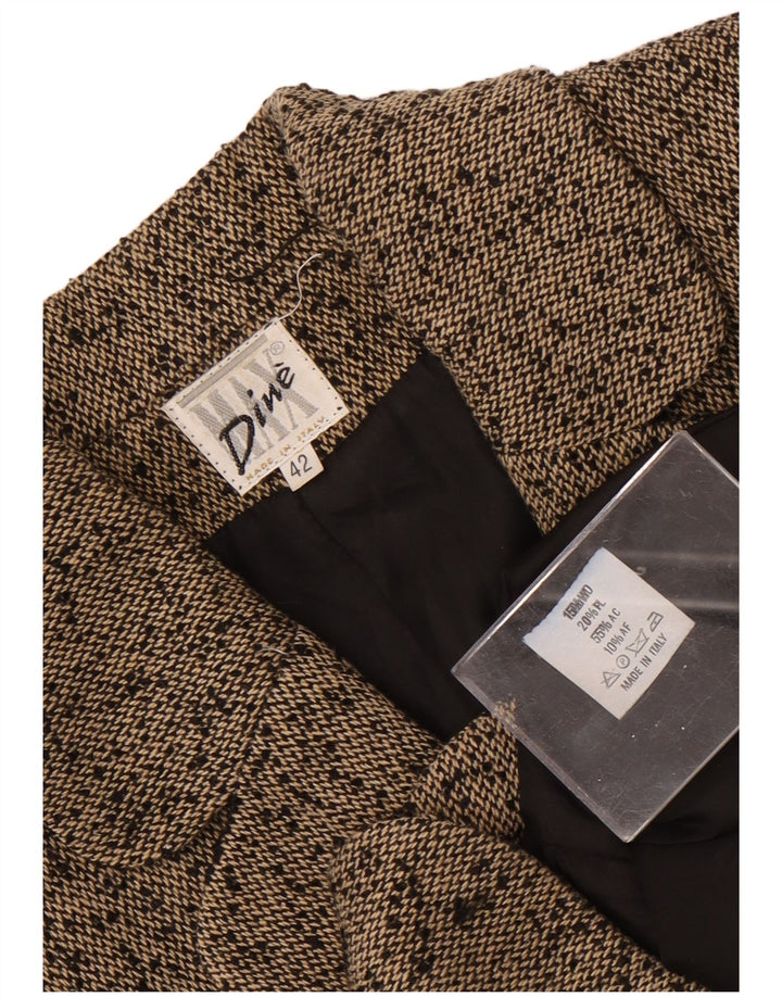 Giacca blazer a 4 bottoni da donna Max Dine IT 42 Acrilico screziato marrone medio