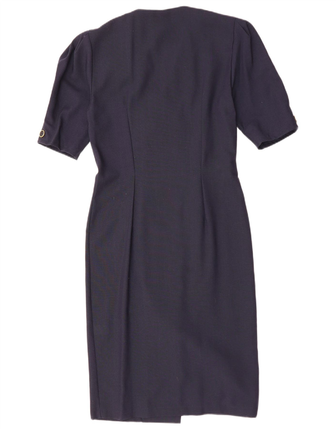 Abito tubino doppio petto da donna VINTAGE US 10 grande blu navy