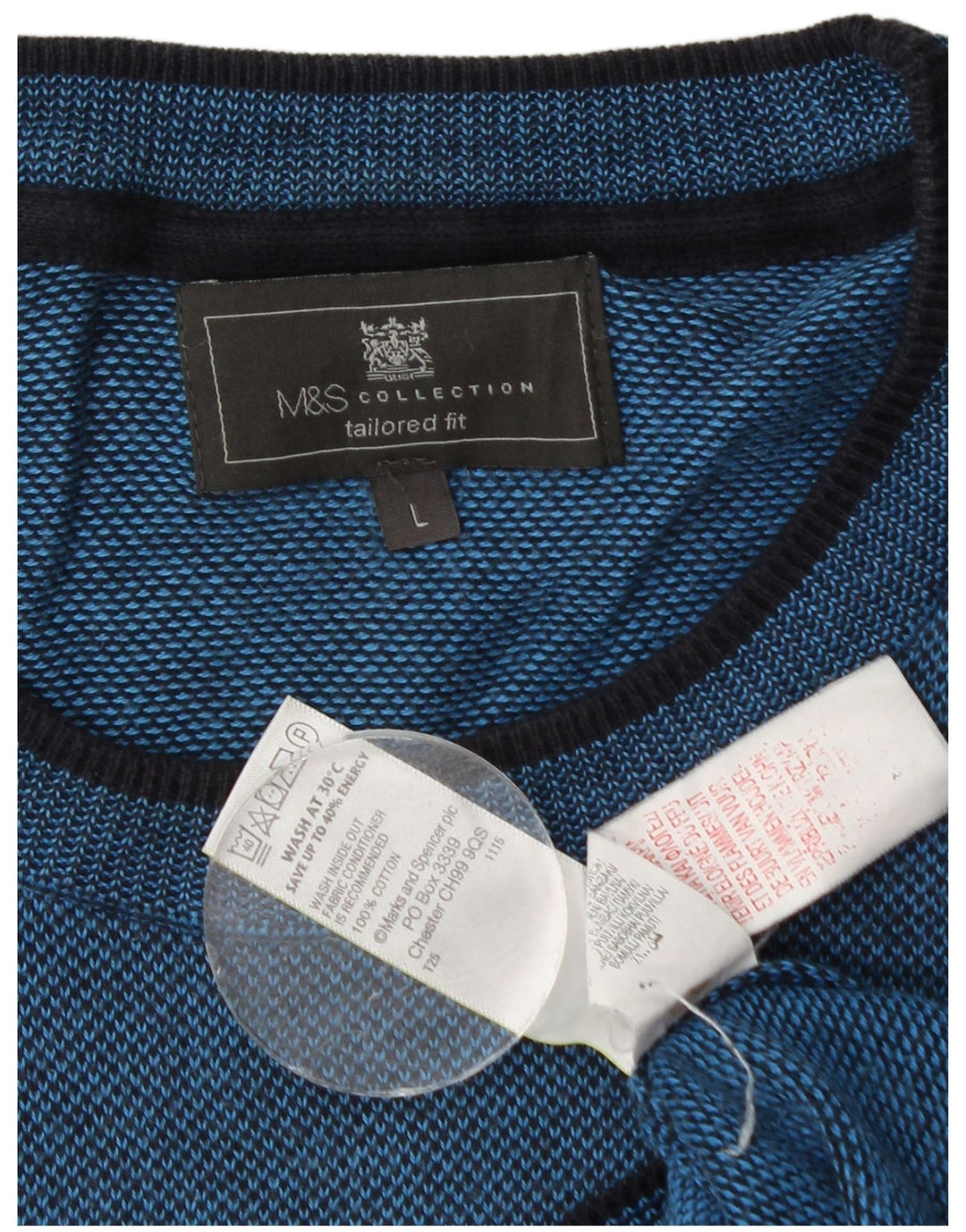 Maglione maglione girocollo da uomo Marks & Spencer su misura, grande blu