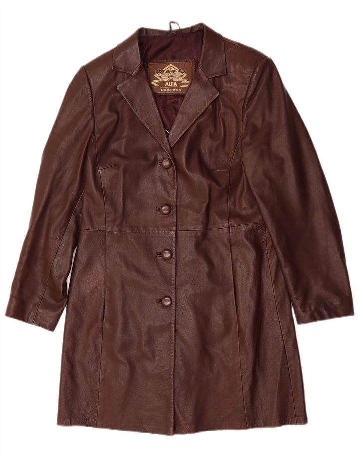 Cappotto in pelle da donna Alfa UK 10 Piccolo in pelle bordeaux