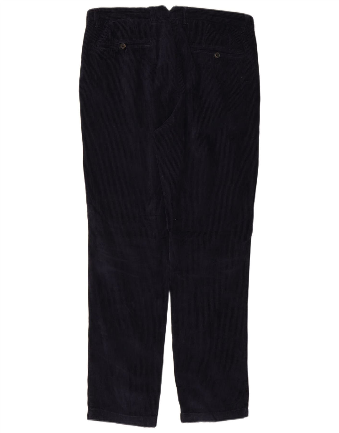 Pantaloni BENETTON da uomo in velluto a coste con pegging IT 48 medio W32 L30 blu navy