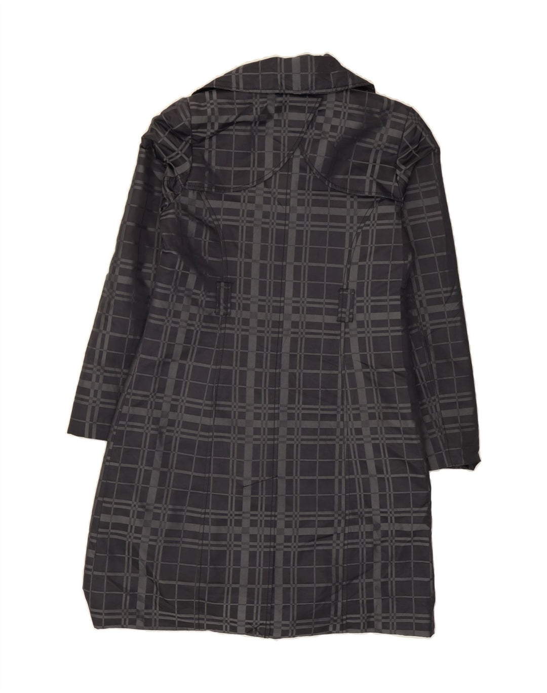 MOSSIMO Womens Overcoat UK 14 Medium Black Check Polyester Vintage Mossimo and Second-Hand Mossimo from Messina Hembry 