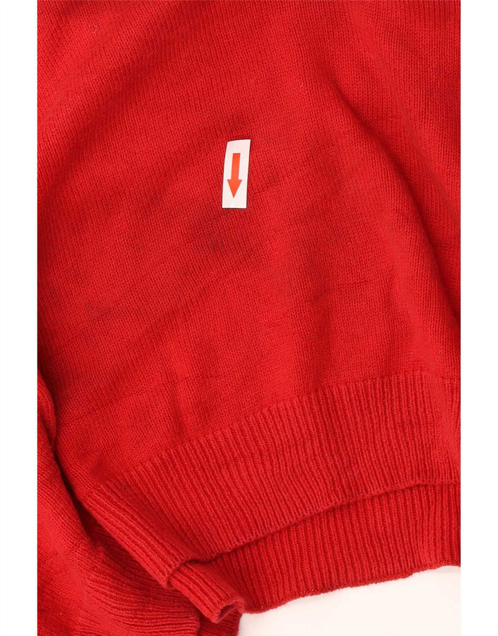 Chaps Uomo Maglione con scollo a V Maglione grande in cotone color block rosso