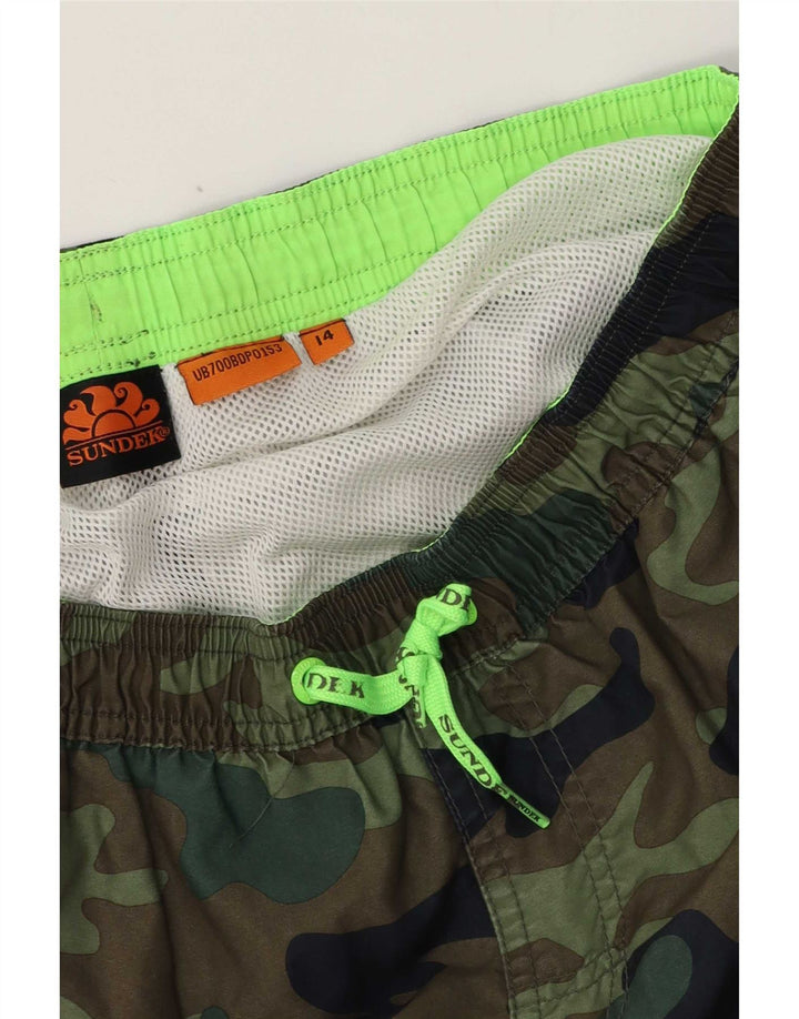 Pantaloncini da bagno Sundek per ragazzi 13-14 anni Poliestere mimetico kaki