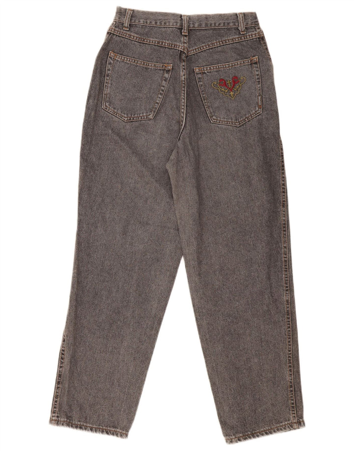 Jeans affusolati a vita alta da donna vintage IT 46 Large W28 L29 Cotone grigio