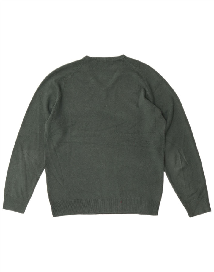 Marks & Spencer Maglione da uomo con scollo a V blu Harbour piccolo acrilico verde