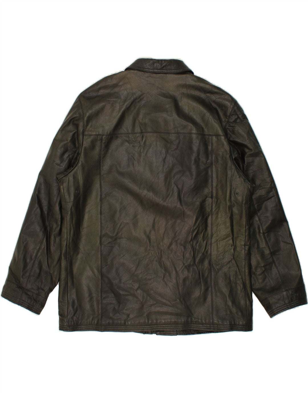 Giacca in pelle da uomo GREEN LEAVES UK 44 2XL Pelle verde