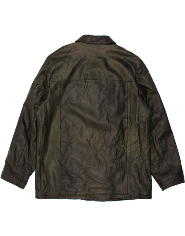 Giacca in pelle da uomo GREEN LEAVES UK 44 2XL Pelle verde