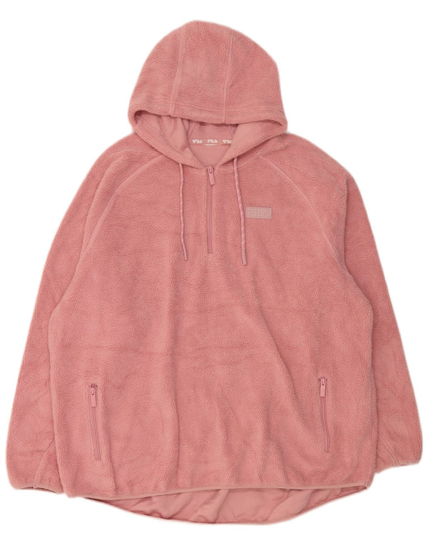 Maglione in pile da donna con collo e zip Fila UK 22 3XL poliestere rosa