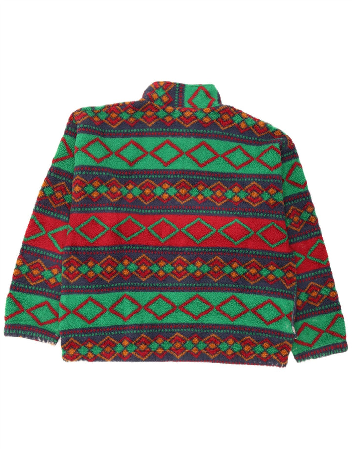 Giacca in pile vintage da uomo UK 42 XL multicolore geometrica