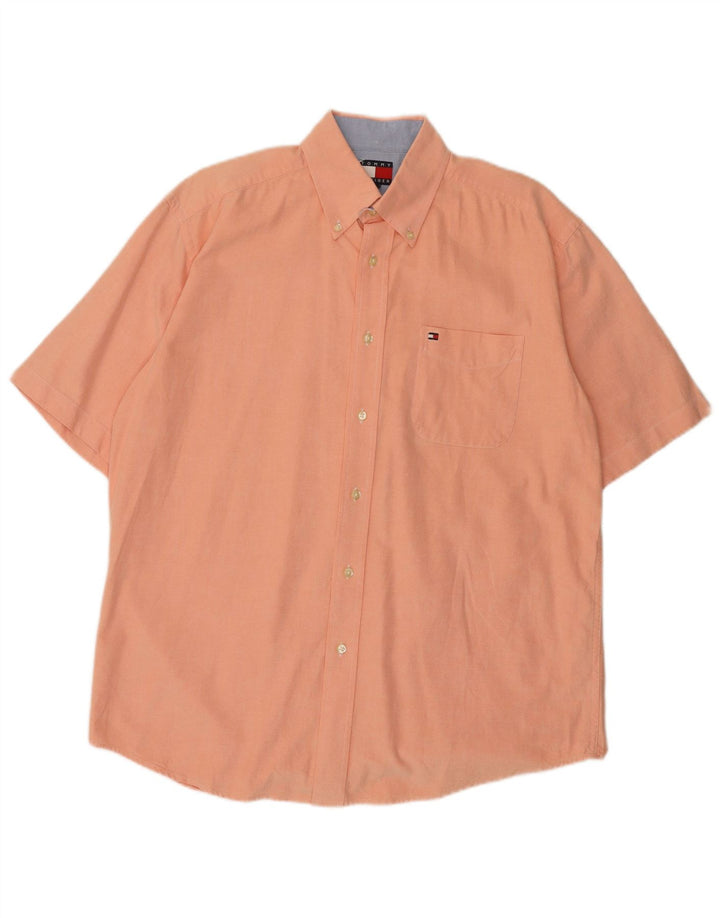 Camicia a maniche corte da uomo Tommy Hilfiger arancione medio