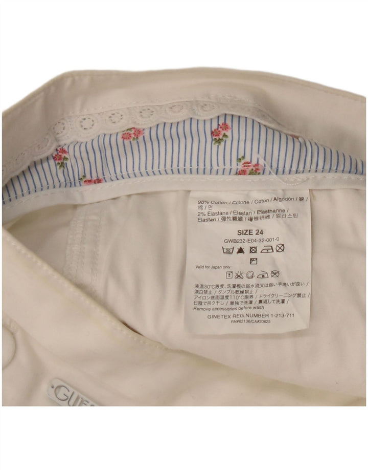 Pantaloni Capri da donna Guess W24 L18 cotone bianco