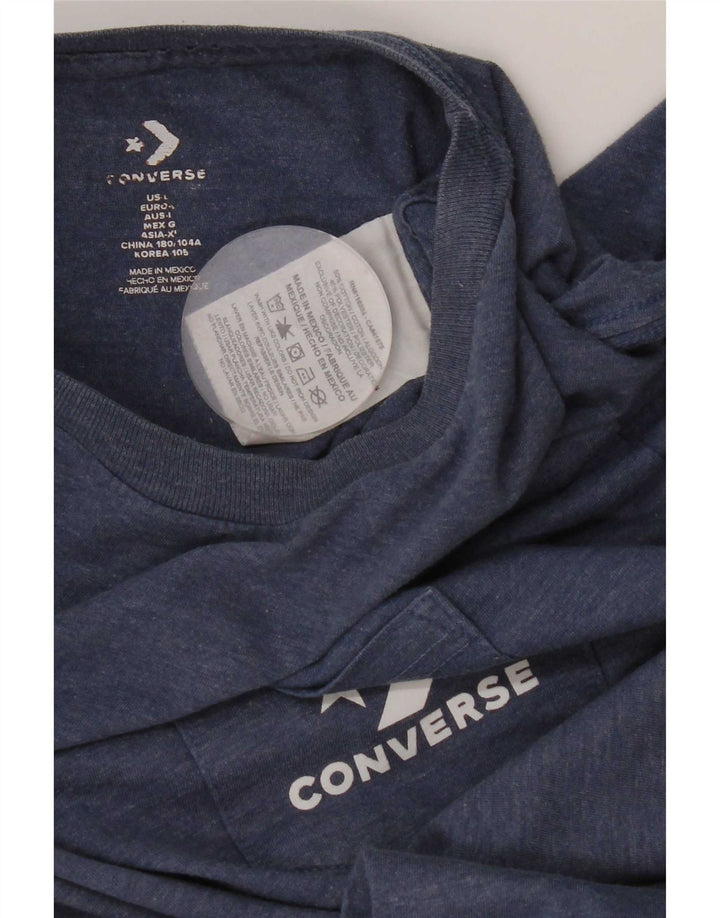 T-shirt da uomo Converse Top grande in cotone blu