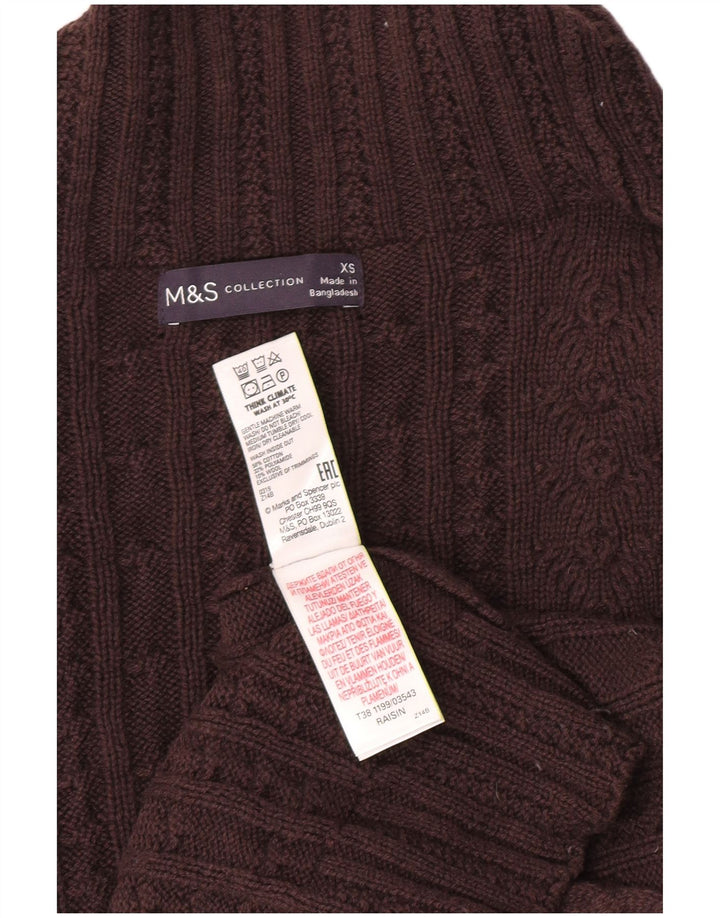 Maglione maglione oversize con collo dolcevita da donna Marks & Spencer UK 6 XS Marrone