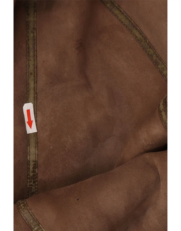Cappotto oversize in shearling vintage da donna IT 44 Shearling marrone medio