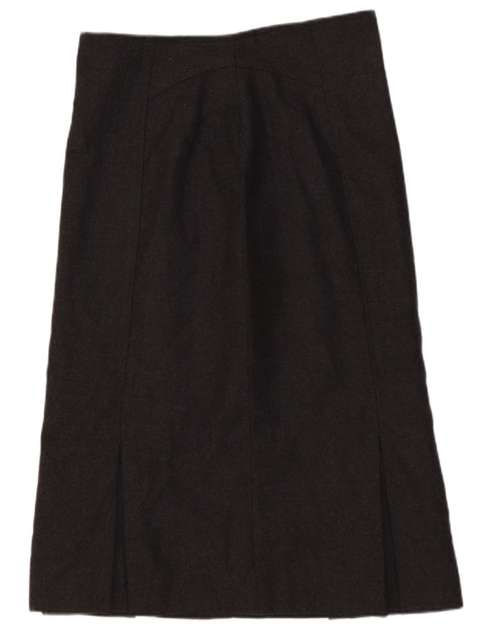 Gonna a trapezio da donna vintage IT 44 media W28 lana grigia